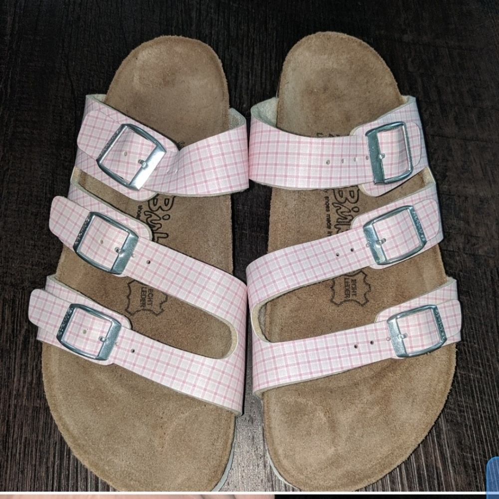 Birkenstock Birkis Pink Plaid sandals LKN 38 N